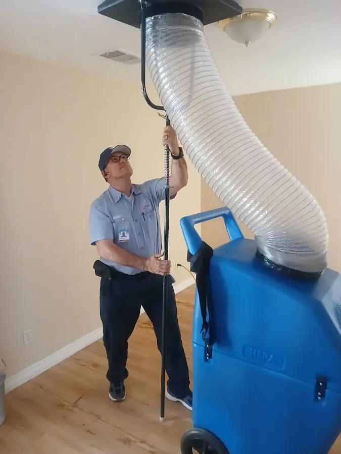 Mini Split Installation technician using HEPA equipment in Dunwoody